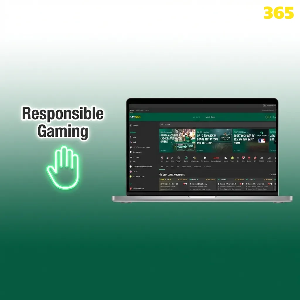 Bet365 responsible gaming tools including deposit limits, self-exclusion options, and support resources for safe gambling.